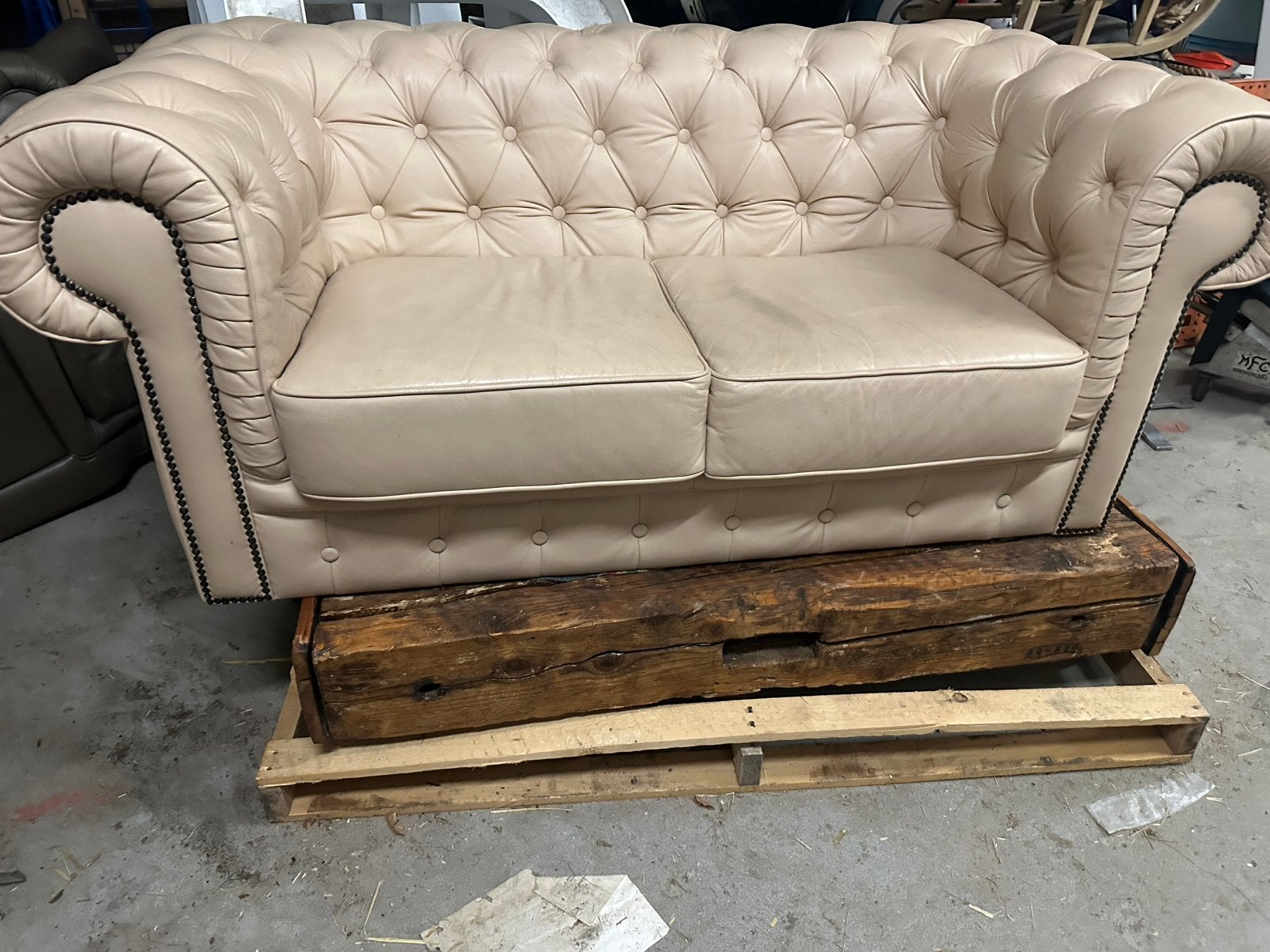 Chesterfield, Ophalen, Tweepersoons, 75 tot 100 cm, Zo goed als nieuw