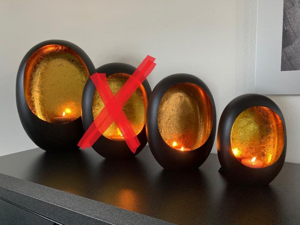 MARRAKECH EGG T-LIGHT BLACK/GOLD S,M of XL  Nieuw!, Meerkleurig, Overige merken, Nieuw, Ophalen of Verzenden