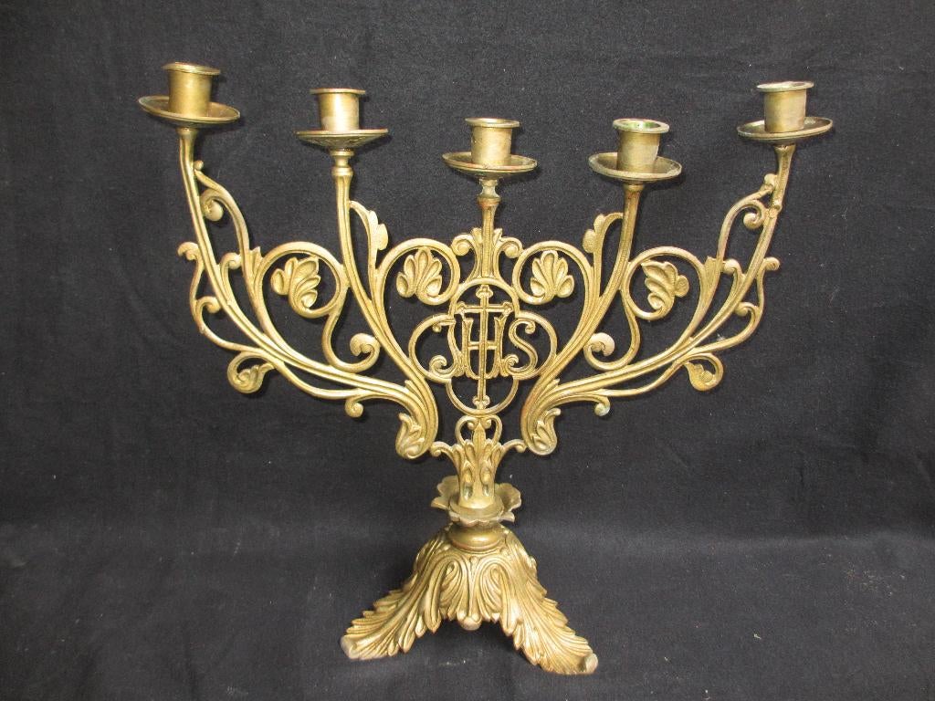Kandelaar Oogstkandelaar Kaarsenstandaard Kerkkandelaar 40cm, Ophalen of Verzenden, Koper of Brons