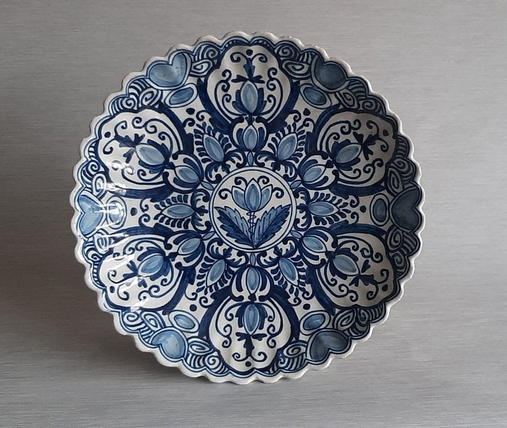 a036-Prachtig antiek wand bordje, Makkum Tichelaar., Ophalen of Verzenden