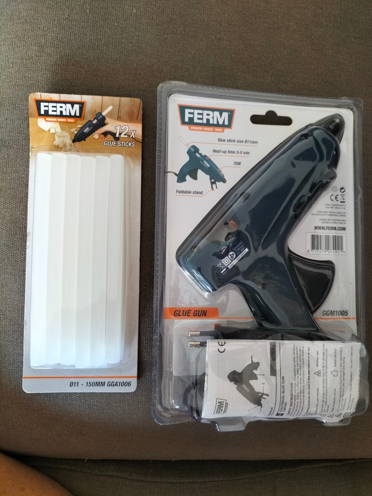FERM Lijmpistool GGM1005 met 12 lijmsticks, Ophalen of Verzenden, Nieuw