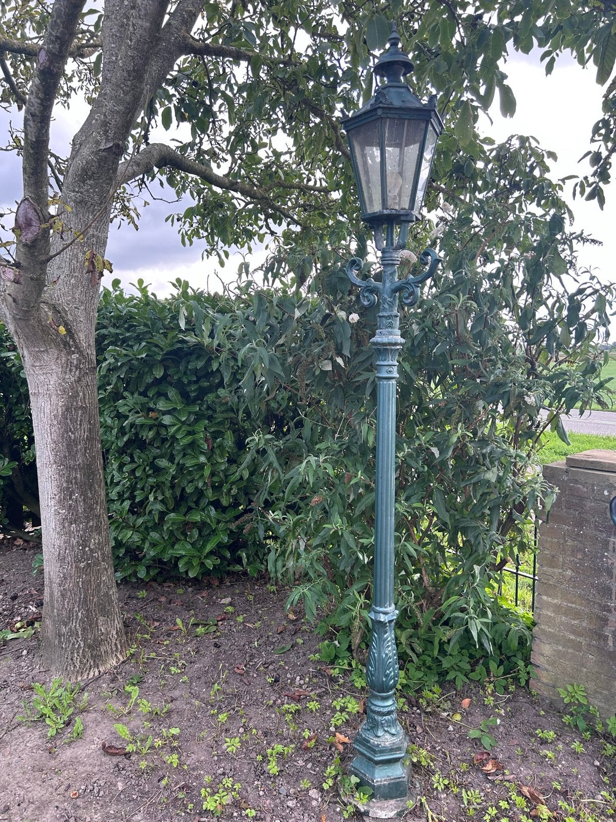 Groene sfeer lantaarnpaal - 2,65 meter, Gebruikt, Staande lamp, Ophalen of Verzenden, Netvoeding
