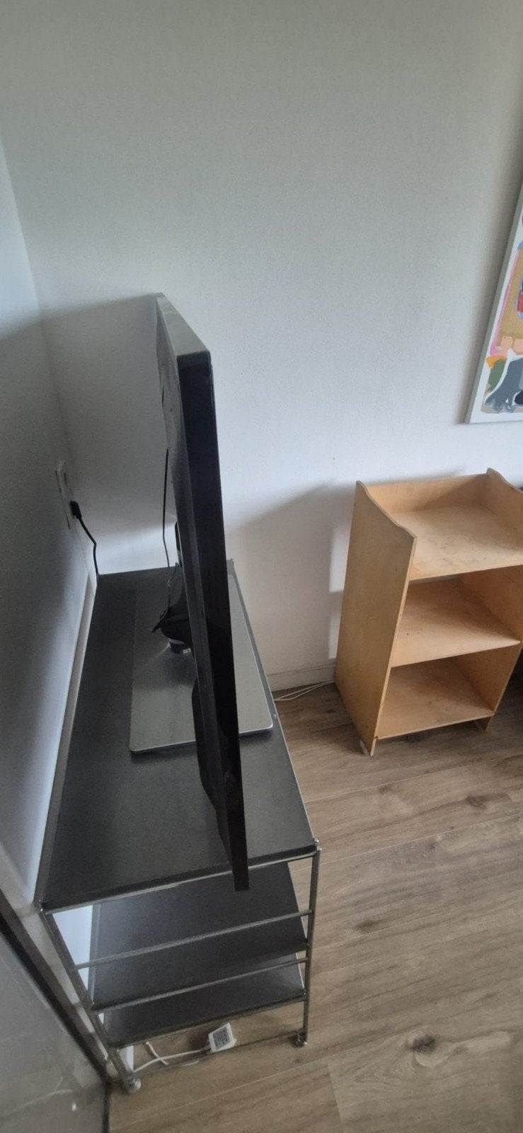 Smalle open houten kast, Ophalen, Gebruikt, 50 tot 100 cm
