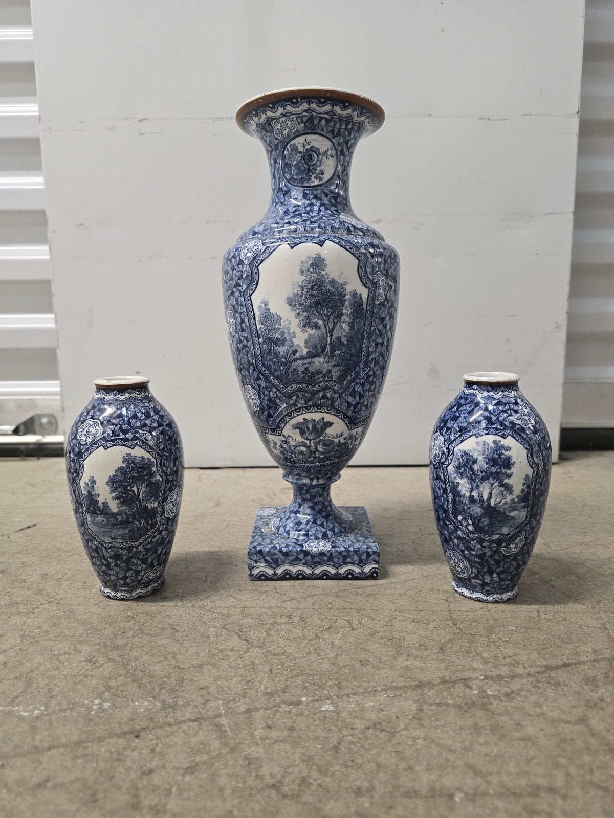Villeroy & Boch Bonn Vazen Set - Blauw en Wit Decor, Ophalen