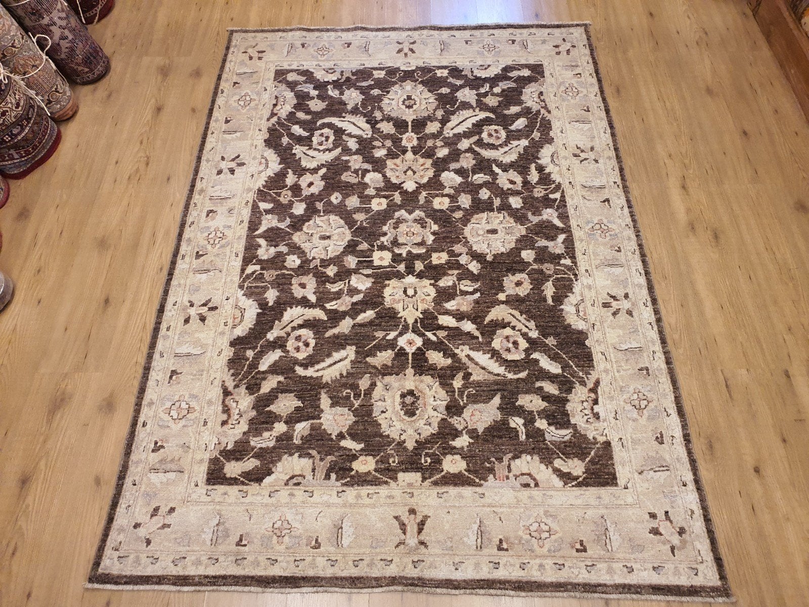 Handgeknoopt oosters tapijt ziegler 209x150, Info@SlatsAntiek.nl, Bruin, Perzisch, 150 tot 200 cm