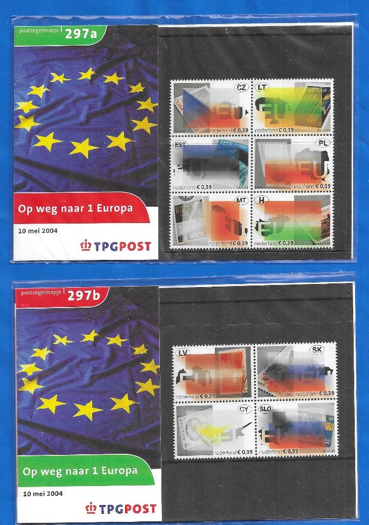 Postzegelmapje 297 A & B - Op weg naar 1 Europa, Postzegels en Munten, Postzegels | Nederland, Verzenden, Na 1940, Postfris