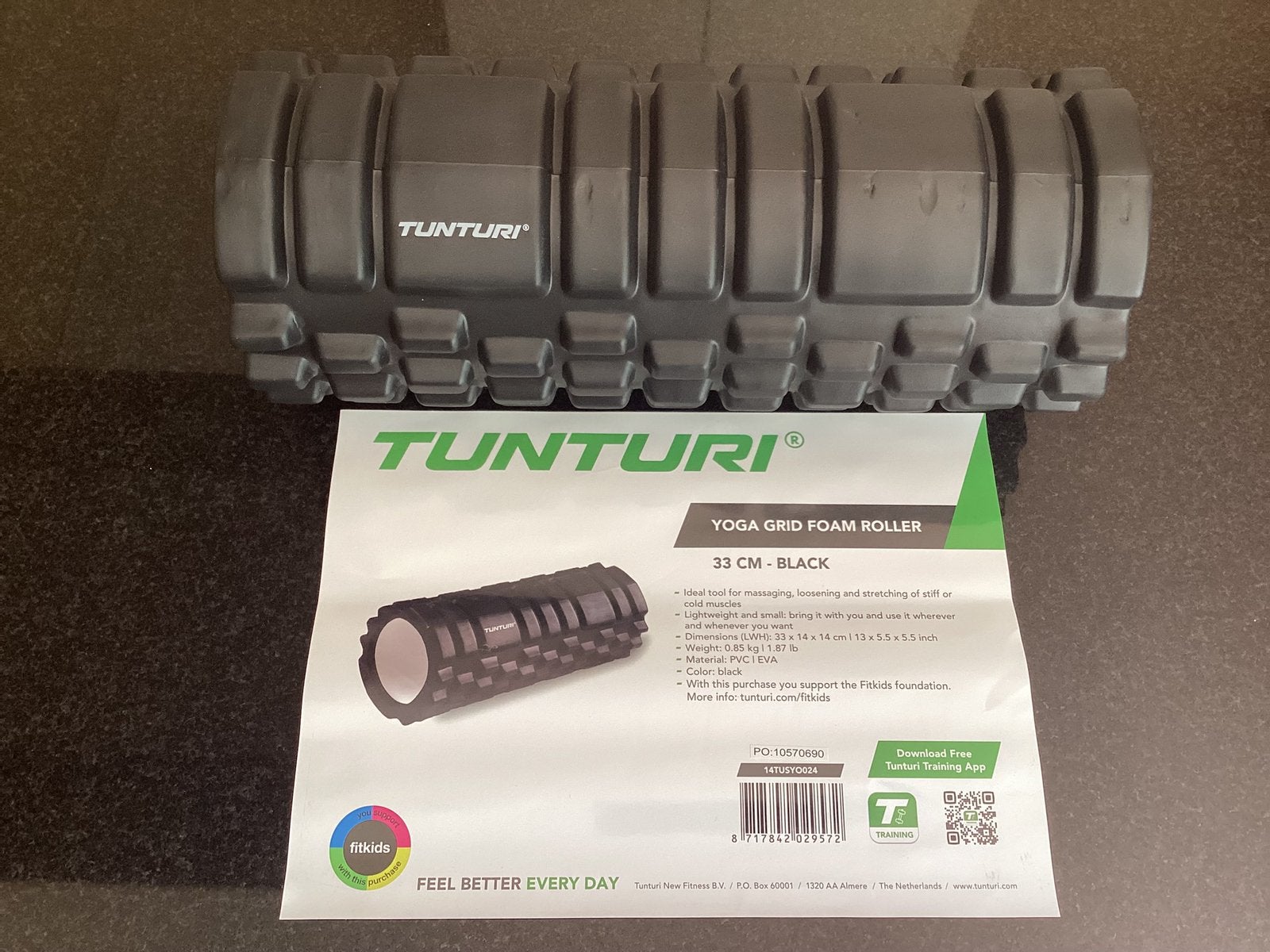Tunturi Massage Foam Roller, Yoga Grid Roller, Sport en Fitness, Fitnessmaterialen, Ophalen of Verzenden, Nieuw, Foamroller