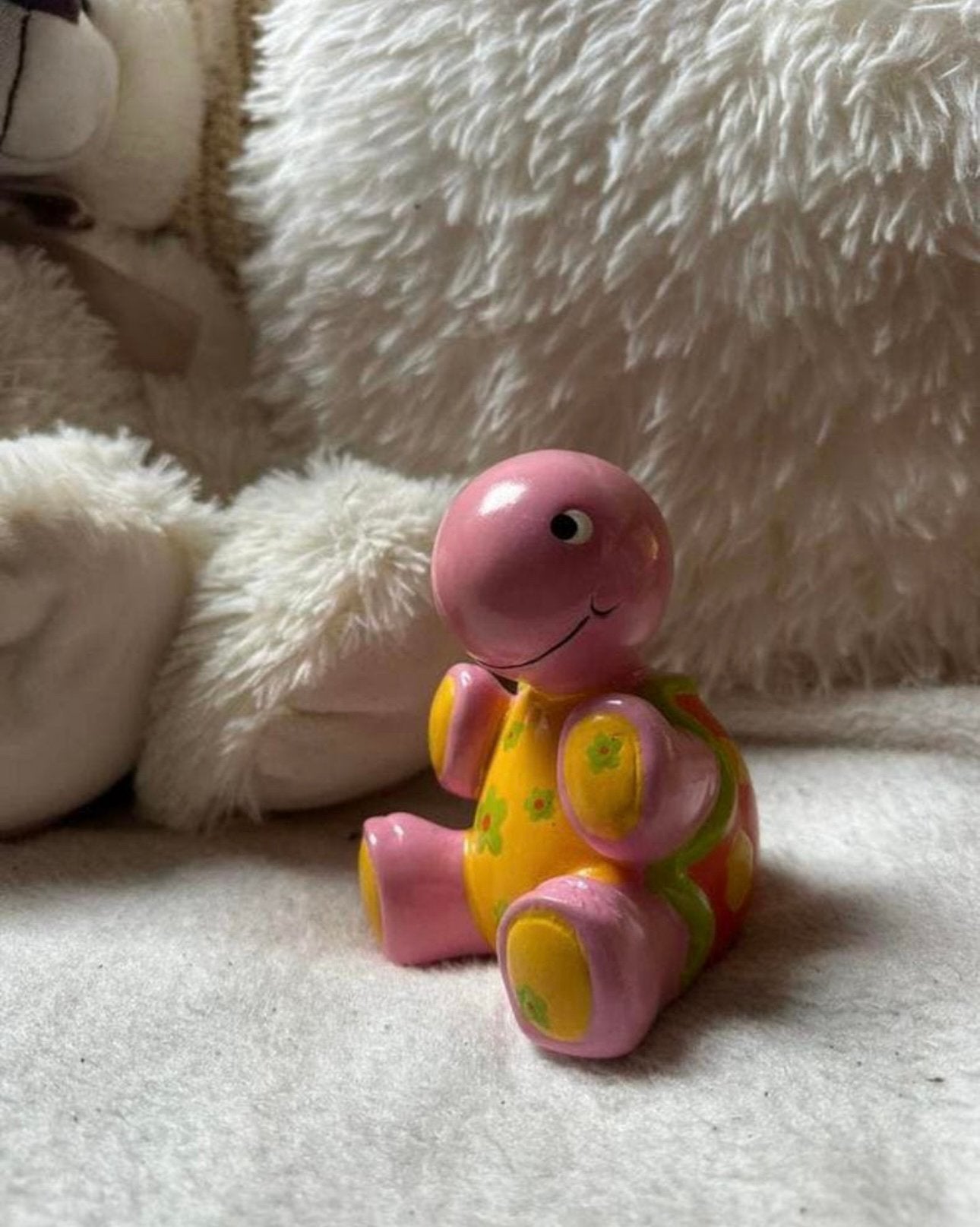 Keramieken beeldje – roze schildpad – decoratief, Ophalen of Verzenden, Zo goed als nieuw