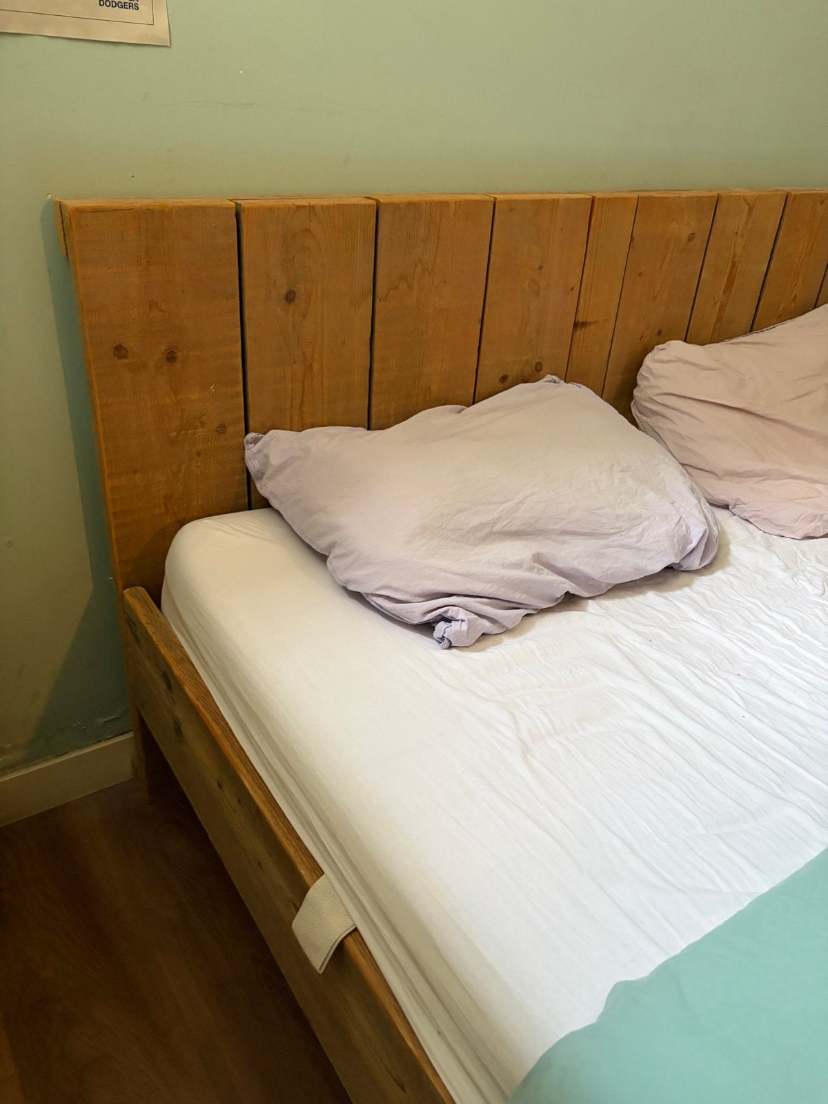 Steigerhouten bed 1.60x2.00m in goede staat, Ophalen, Gebruikt, Tweepersoons, Steigerhout