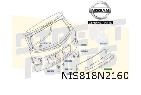 Nissan Qashqai achterklepgreep (bij KeyCard entry / camera)