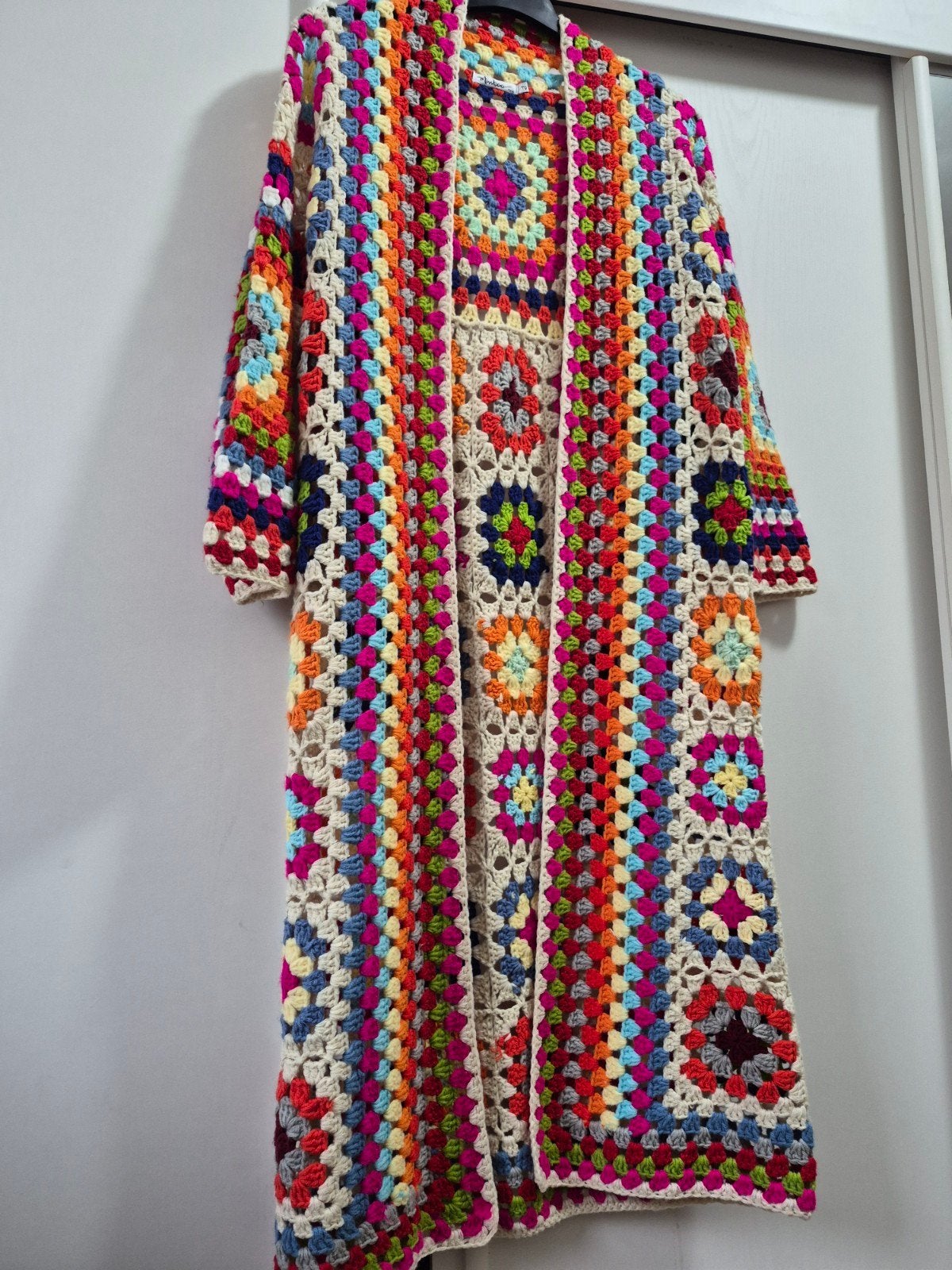 crochet maxi vest one size granny square lang bohemian vest, Overige kleuren, Maat 42/44 (L), Ophalen of Verzenden, Zo goed als nieuw