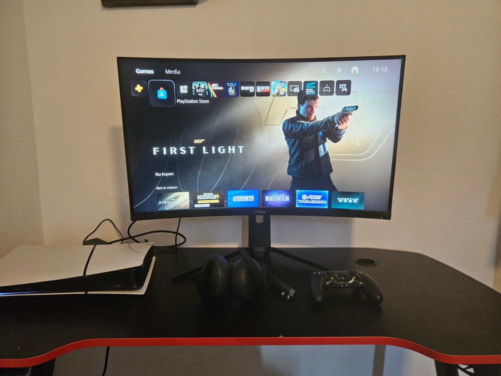 PS5 Slim Digital Edition met officiële headset en DualSense, Ophalen, Zo goed als nieuw