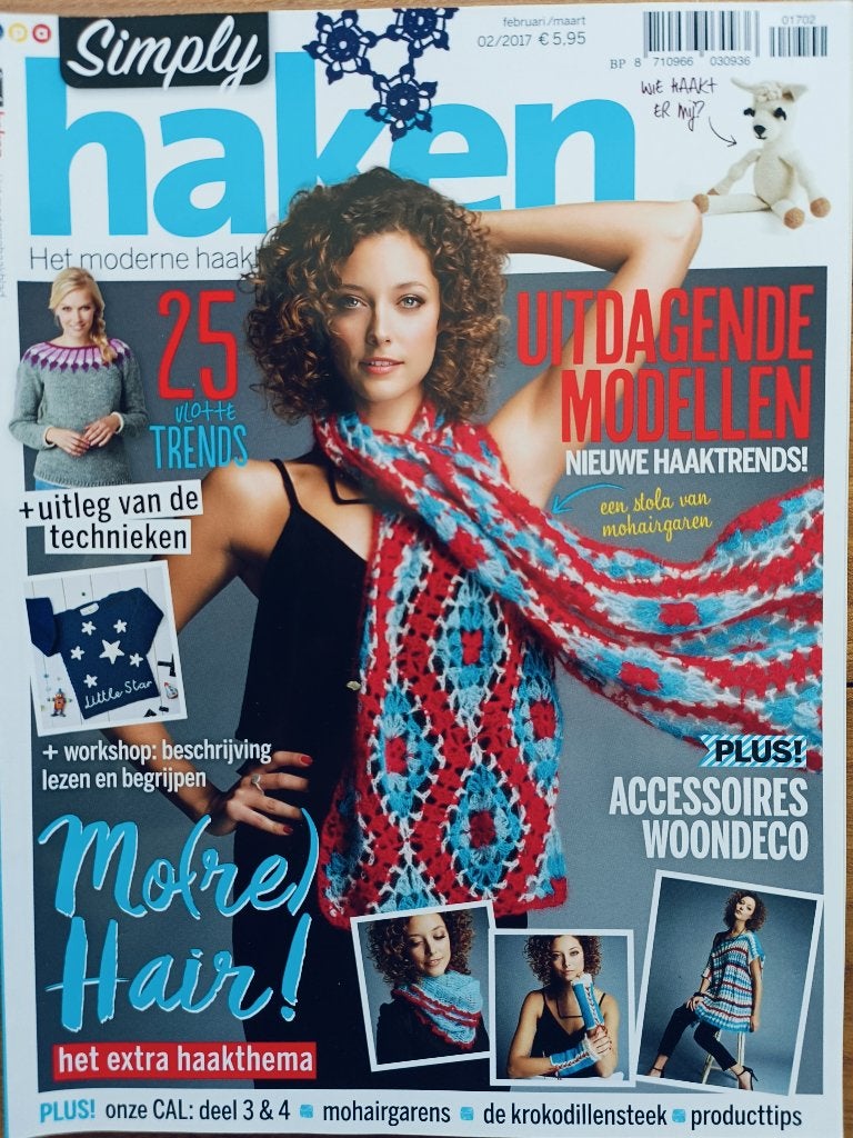 Simply Haken  februari maart 2017   met 25 haakpatronen, Breien en Haken, Simply haken, Ophalen of Verzenden, Zo goed als nieuw