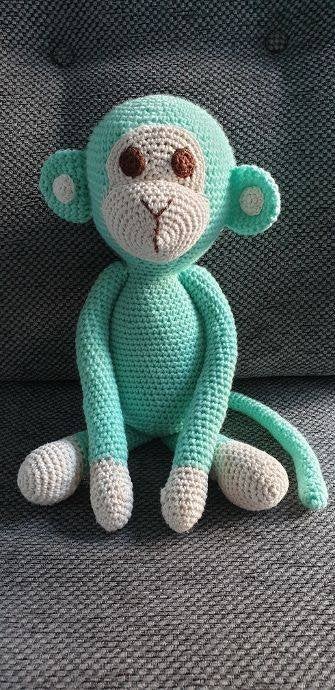 Gehaakt aapje (nieuw), Kinderen en Baby's, Speelgoed | Knuffels en Pluche, Groen, Overige karakters, Nieuw, Ophalen of Verzenden