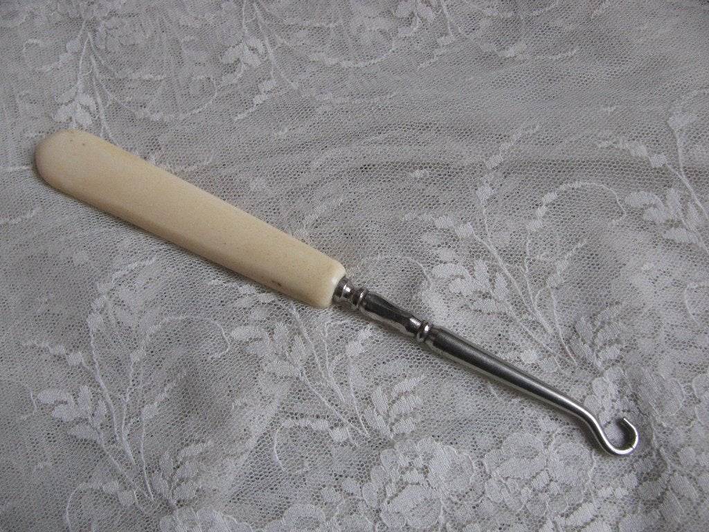Brocante Oude Veterhaak met Greep van Been - 16.5 cm, Antiek en Kunst, Verzenden