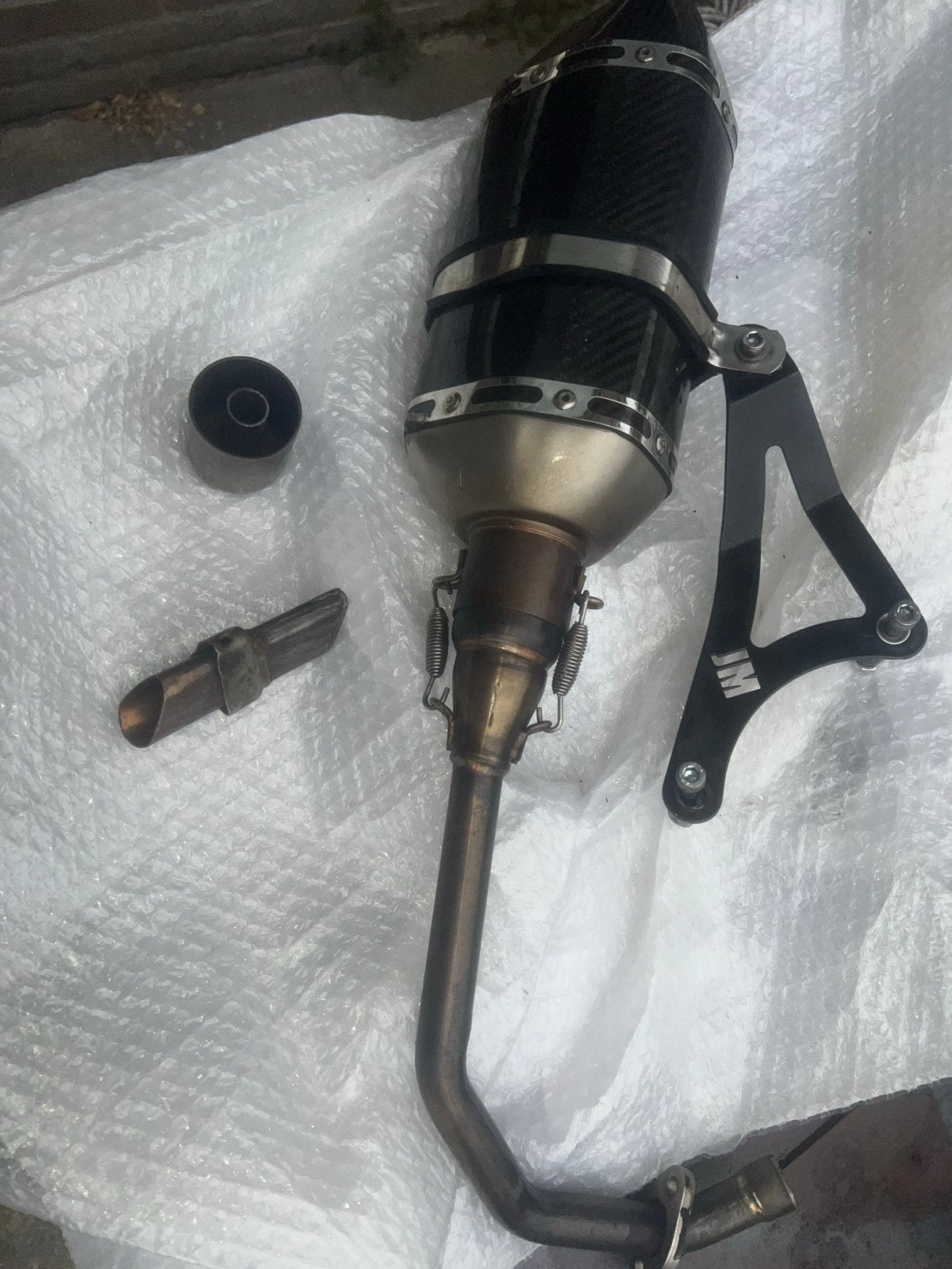 JM Tuning Uitlaat Carbon - PIAGGIO, Ophalen of Verzenden, Gebruikt