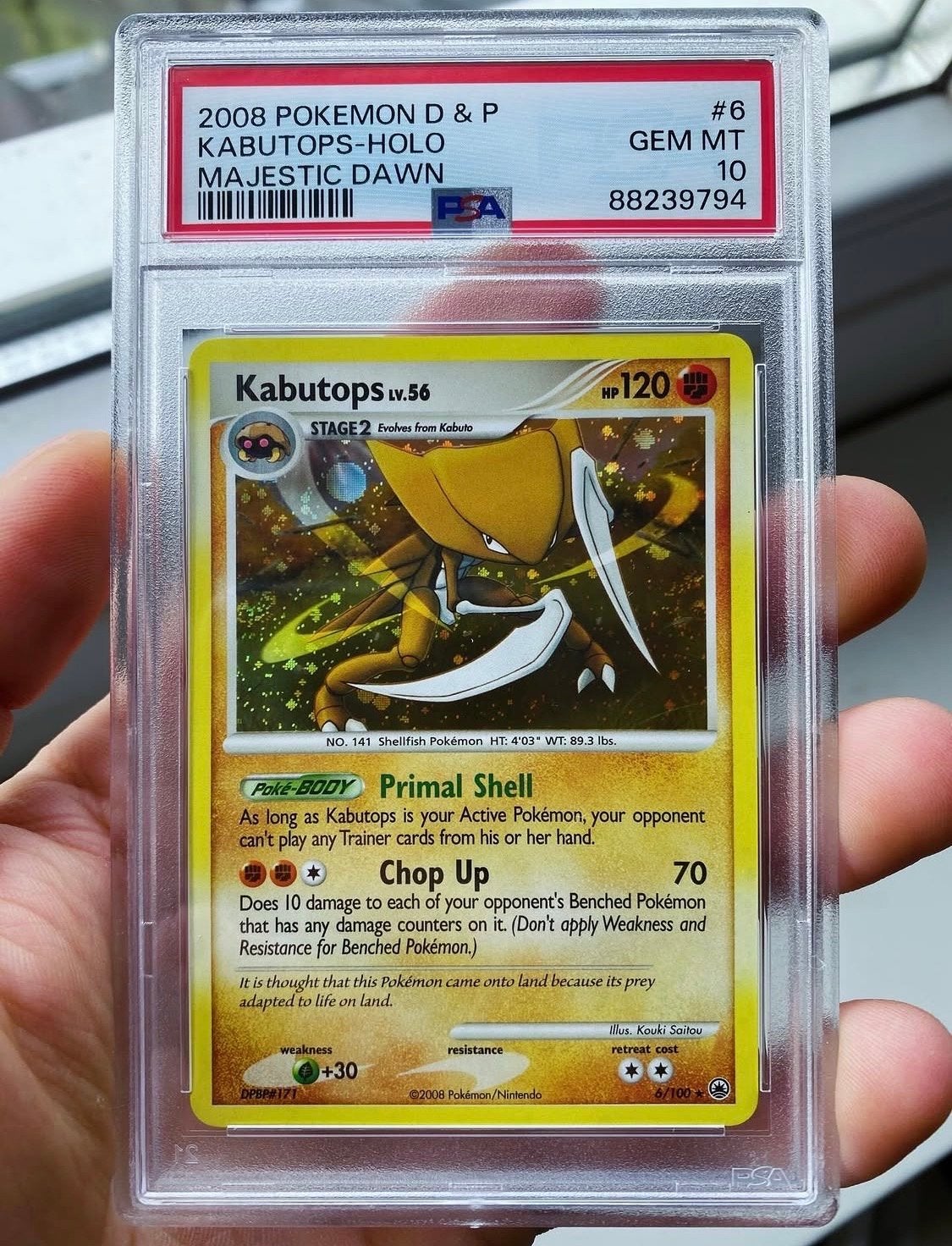 Kabutops Holo 6/100 Diamond & Pearl Majestic Dawn - PSA 10, Ophalen of Verzenden, Nieuw, Losse kaart, Foil