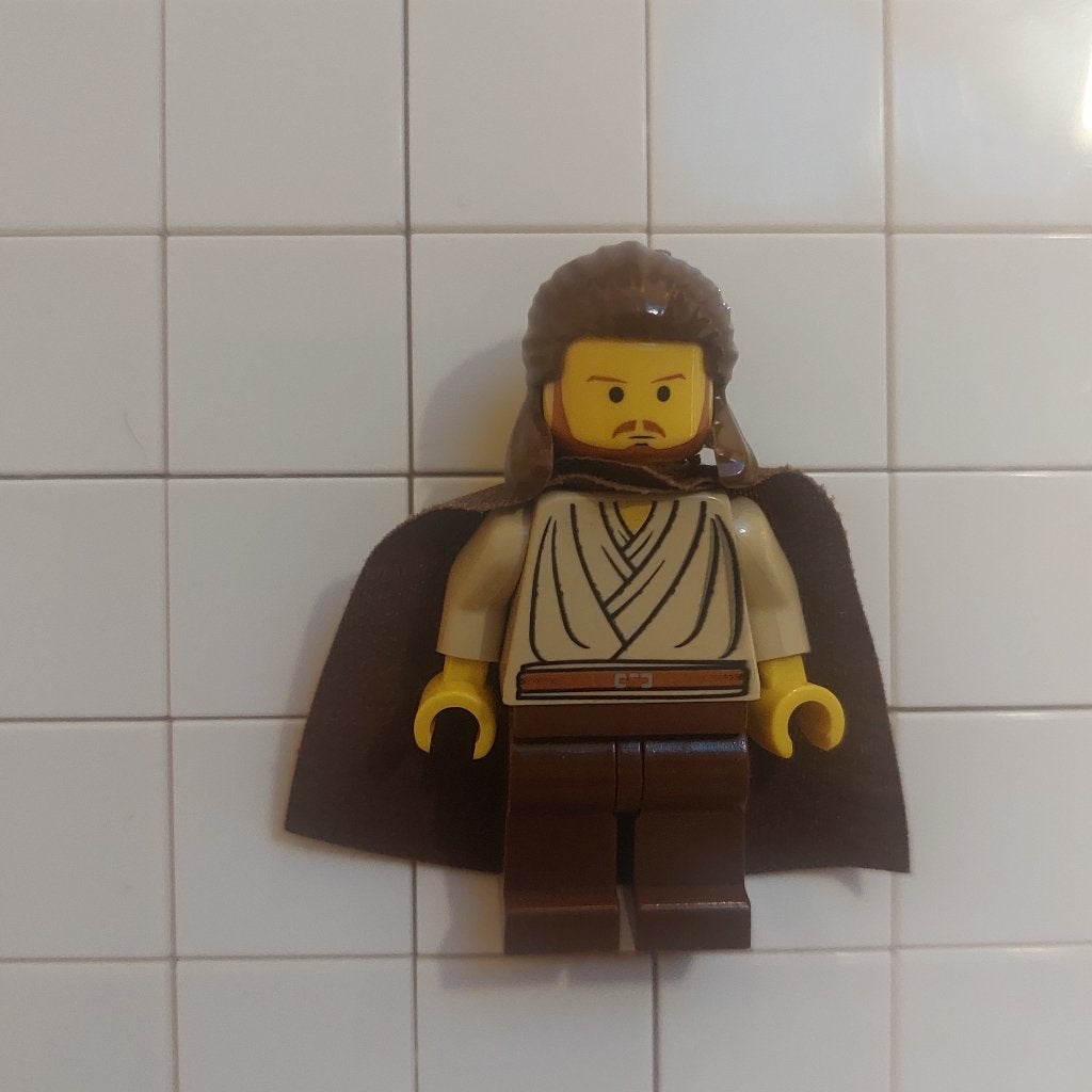LEGO Star Wars Minifig - Qui-Gon Jinn - sw0027, Kinderen en Baby's, Ophalen of Verzenden, Zo goed als nieuw