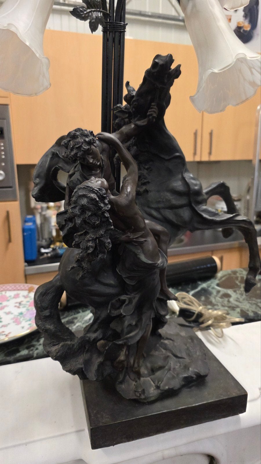 Grote paarden lamp., Antiek en Kunst, Ophalen