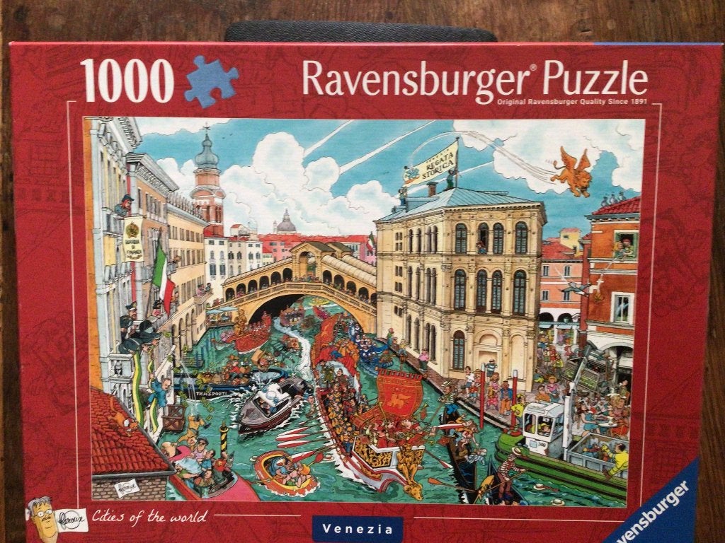 Ravensburger cities puzzels Venetië, Las Vegas en Amsterdam, Ophalen, 500 t/m 1500 stukjes, Zo goed als nieuw, Legpuzzel