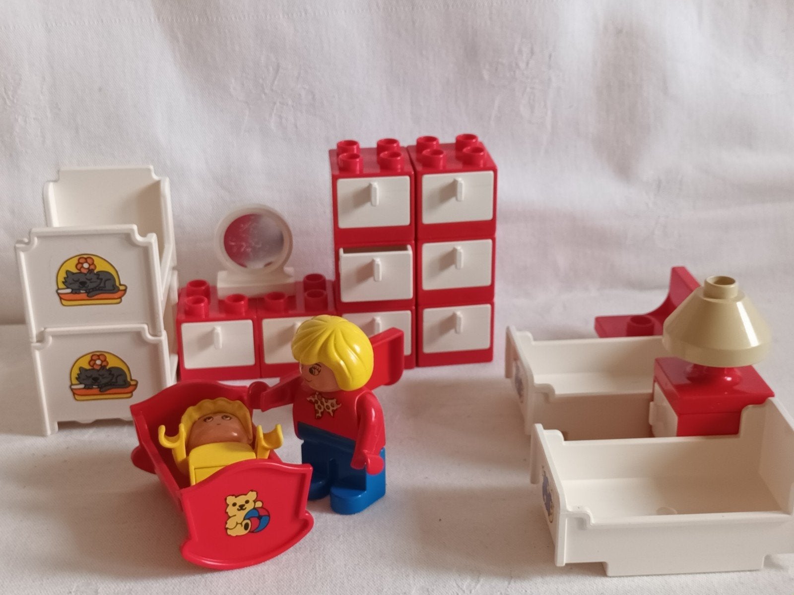 Vintage Duplo set 2752 Slaapkamer voor poppenhuis huis, Ophalen of Verzenden, Zo goed als nieuw, Duplo, Complete set