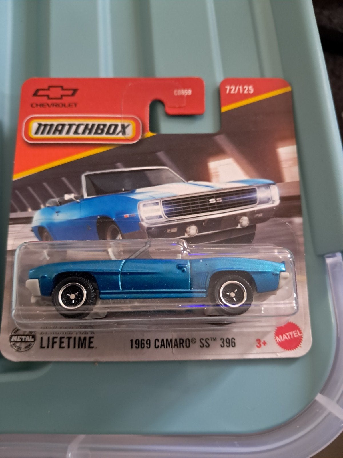 Matchbox 1969 Camaro SS 396 blauw nieuw in verpakking, Ophalen of Verzenden, Nieuw, Auto