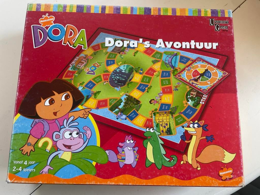 Dora's Avontuur bordspel, Hobby en Vrije tijd, Gezelschapsspellen | Bordspellen, Drie of vier spelers, Ophalen of Verzenden, Gebruikt