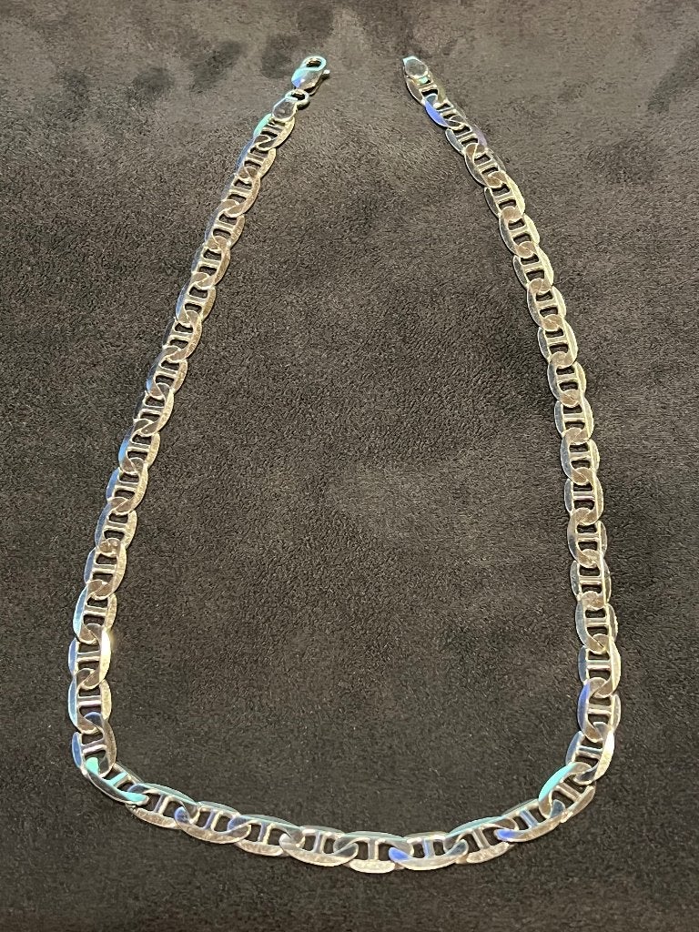 Zilveren Mariner Ketting 50cm 8mm 925 Zilver, Ophalen of Verzenden, Gebruikt, Zilver, Zilver