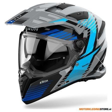 Airoh Bandit Spicy Integraalhelm, Grijs-Blauw, Motoren, Ophalen of Verzenden, Nieuw met kaartje