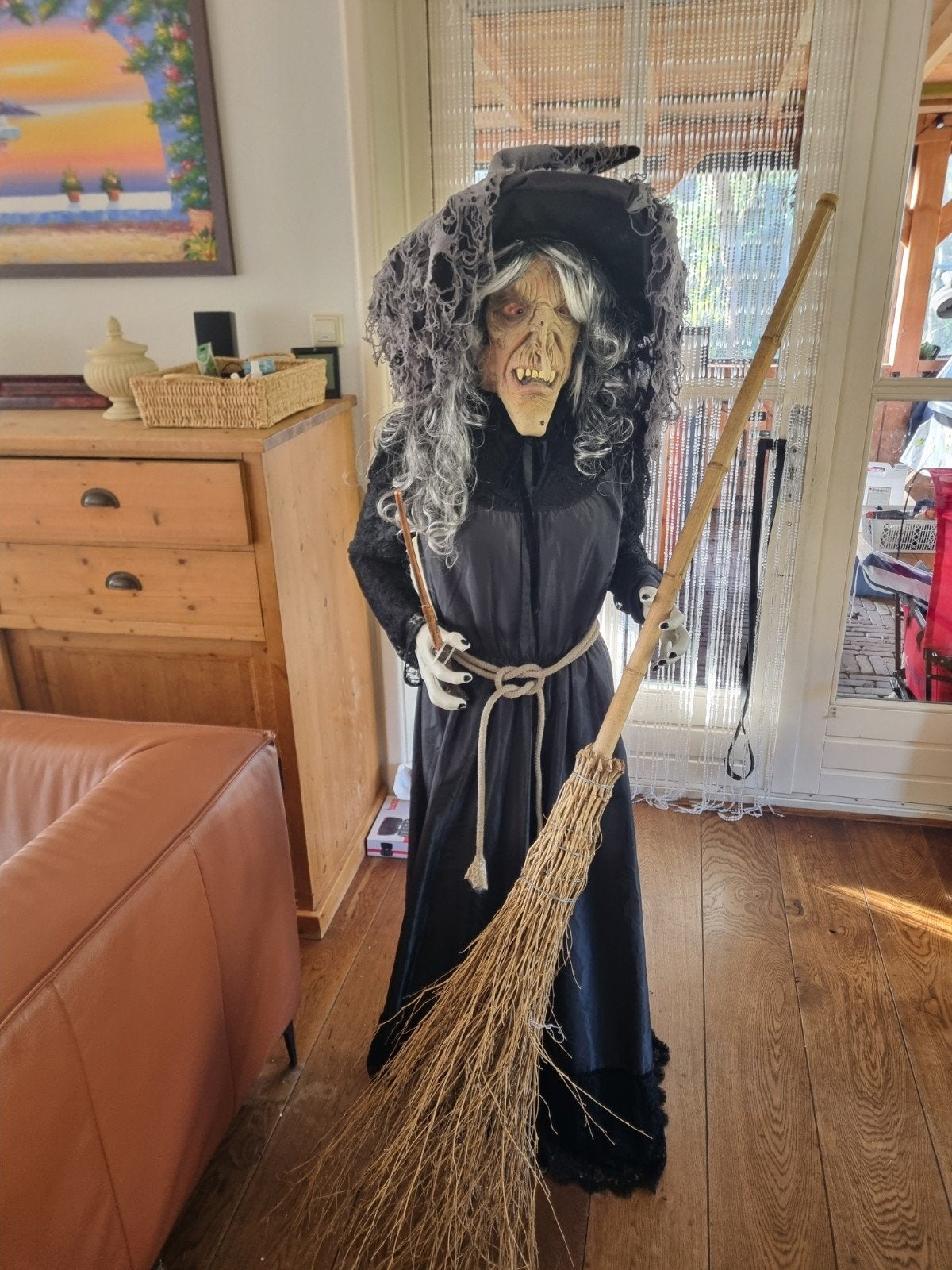 Griezelige Heks Decoratie met Bezem - Halloween, Ophalen, Gebruikt, Overige typen