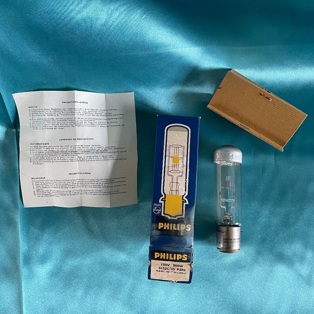 Vintage Philips projectielamp 100V - 500W, Philips, Gloeilamp, 60 watt of meer, Nieuw