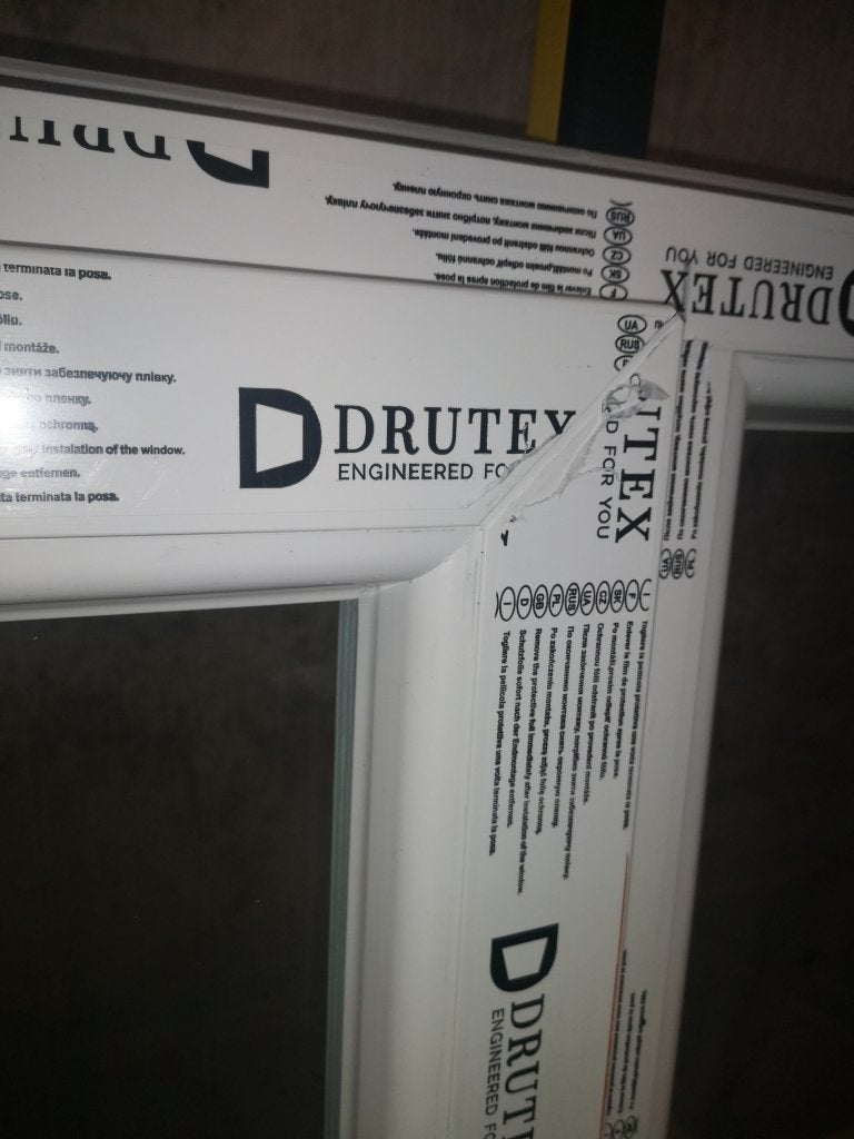 Kunststof Draaikiep vast intrekprofiel 150x80 wit RAL 9016, Kunststof, Raamkozijn, Niet ingevuld, Nieuw