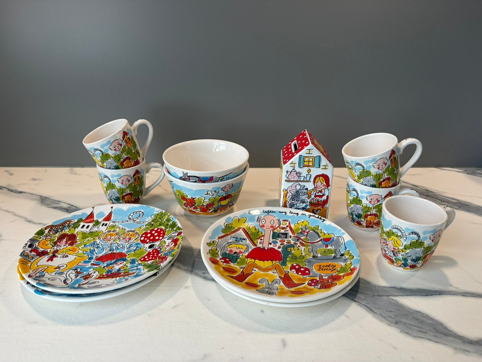 Blond Amsterdam Efteling servies set, Huis en Inrichting, Ophalen, Klassiek, Zo goed als nieuw, Aardewerk