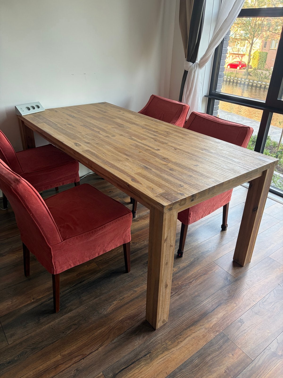 Robuuste Acacia Eettafel Salzburg (190x90cm) - Pronto Wonen, Ophalen, Gebruikt, 50 tot 100 cm, Vijf personen of meer