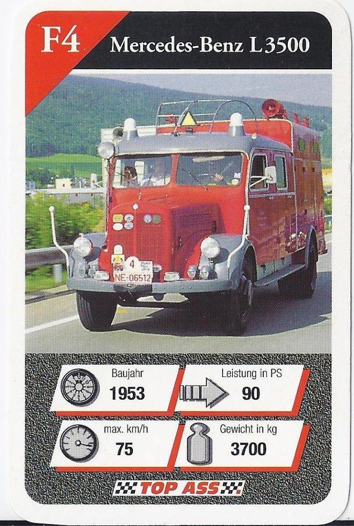 Kw294 autokaartje F4 Mercedes Benz L 3500, Ophalen of Verzenden, Zo goed als nieuw, Auto's