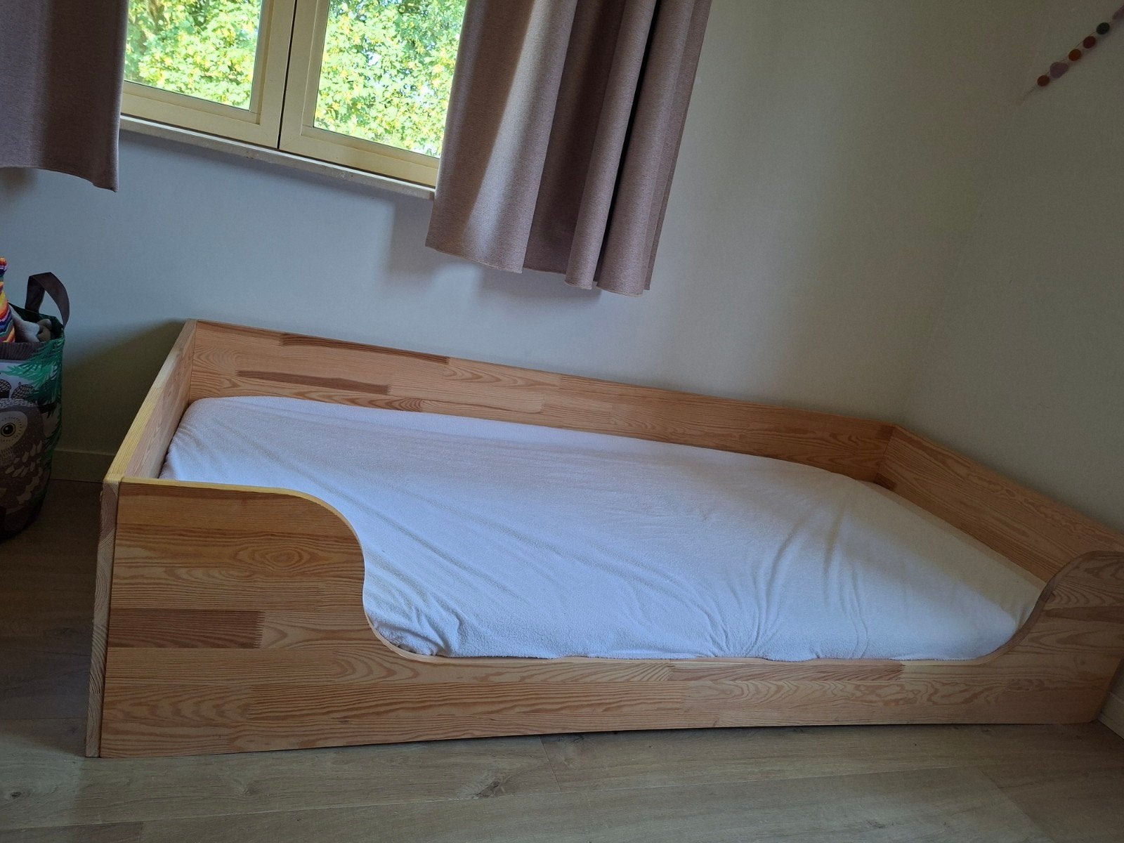 Montessori vloerbed Jip 190x80 met matras, Gebruikt, 70 tot 85 cm, 180 cm of meer, Ophalen