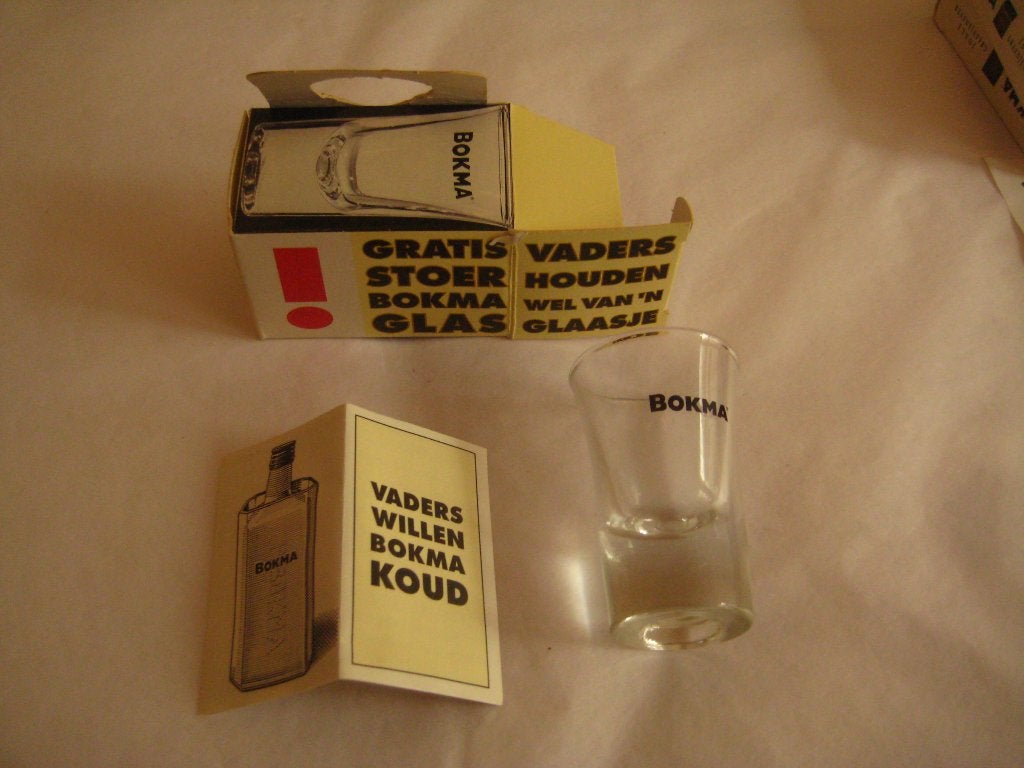 borrelglaasje bokma (vlgnr 21) in doosje, Ophalen of Verzenden, Zo goed als nieuw, Borrel- of Shotglas