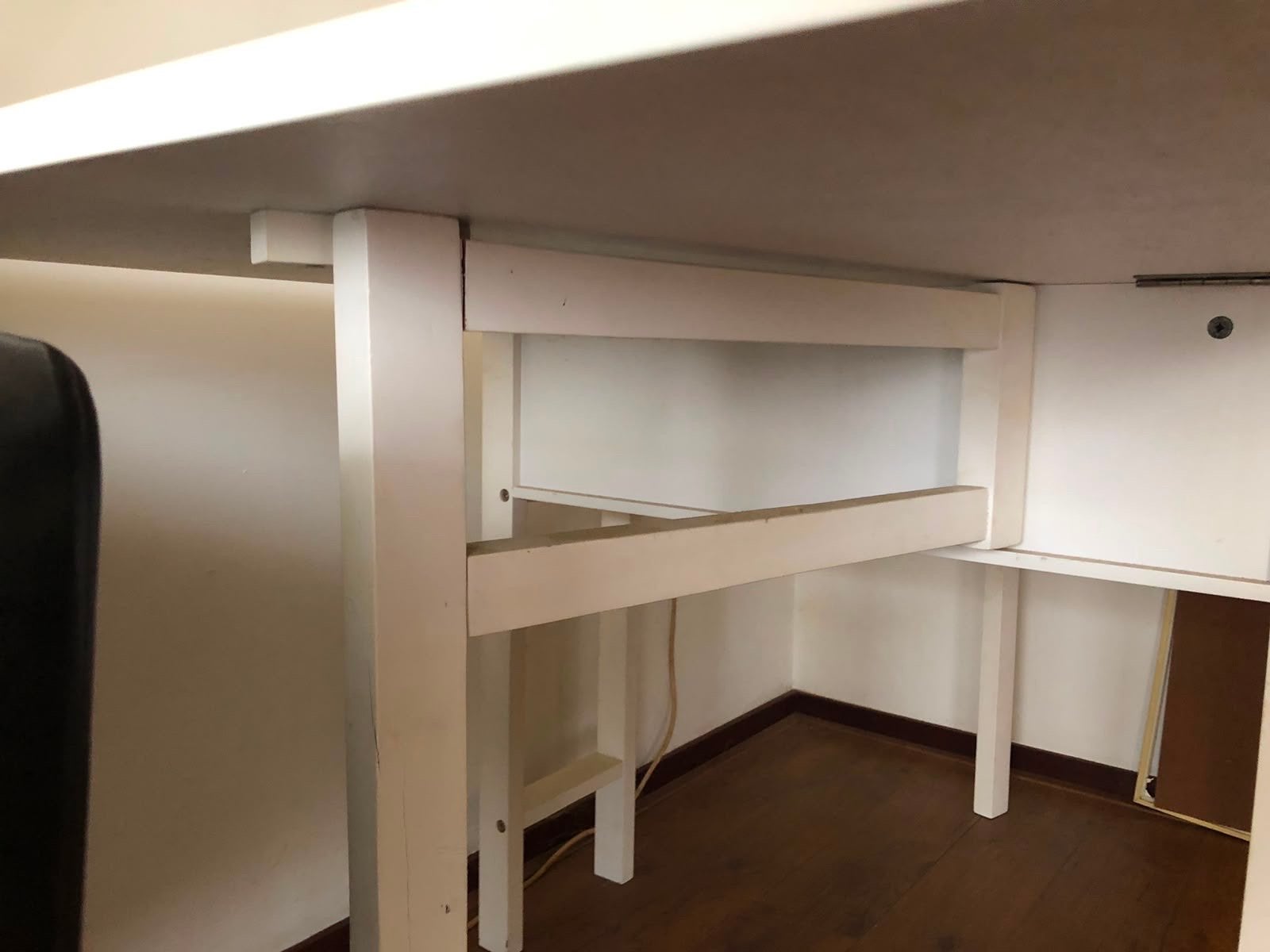 Witte opklapbare eettafel/bureau met lade, Huis en Inrichting, Tafels | Eettafels, Ophalen, Gebruikt, 50 tot 100 cm, 150 tot 200 cm
