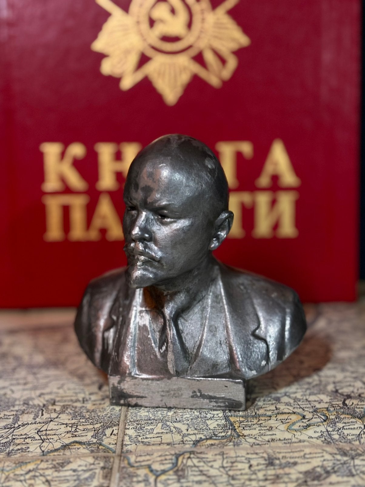 Sovjet Buste van Vladimir Lenin–Massief Gegoten Tinlegering, Ophalen of Verzenden, Landmacht, Duitsland