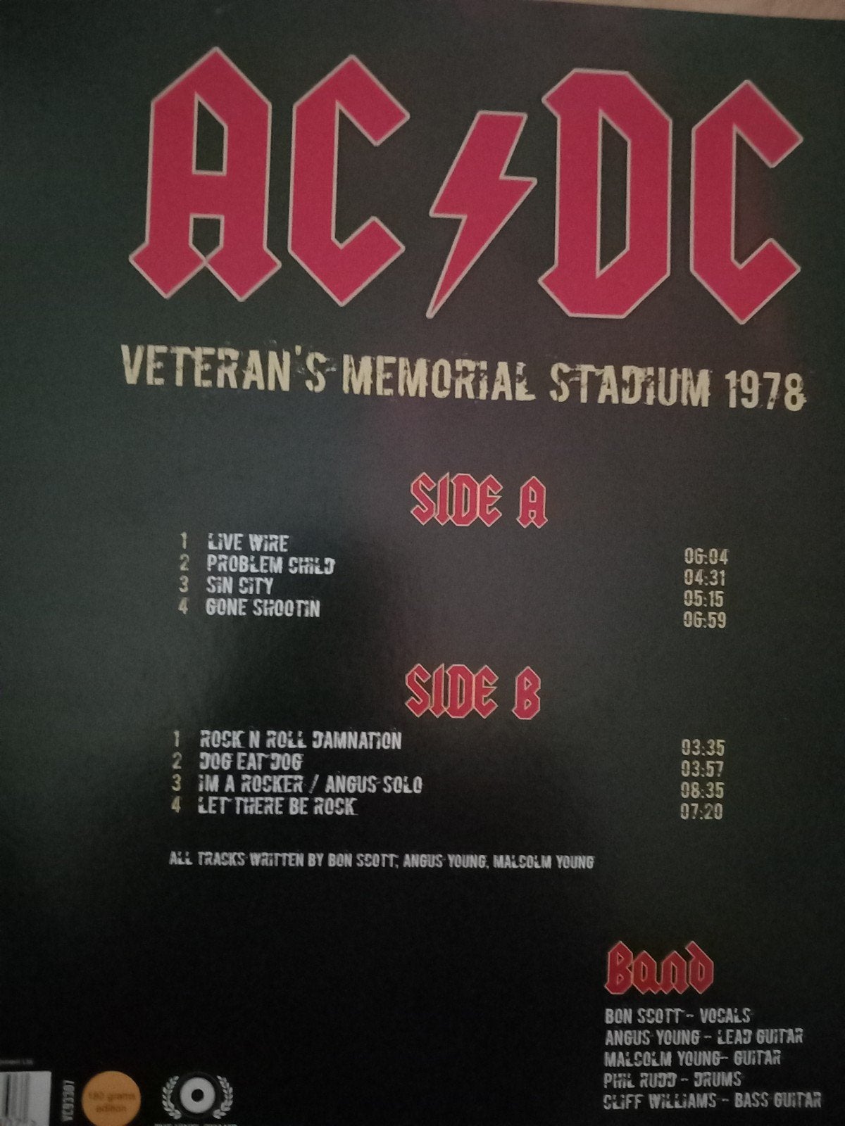 AC/DC - Veteran's Memorial Stadium 1978 LP, Ophalen of Verzenden, Zo goed als nieuw, 12 inch, Poprock