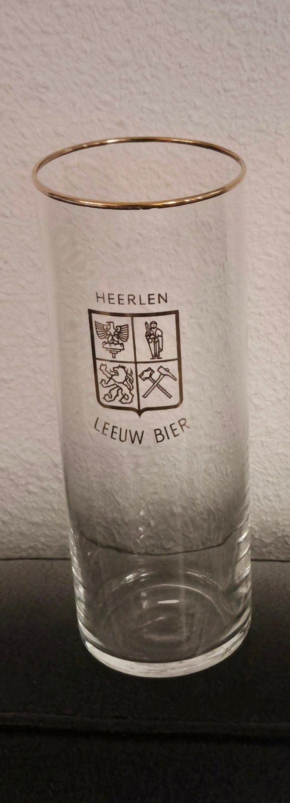 Vintage Leeuw Bier glas uit Heerlen, Ophalen of Verzenden, Zo goed als nieuw, Glas of Glazen, Leeuw