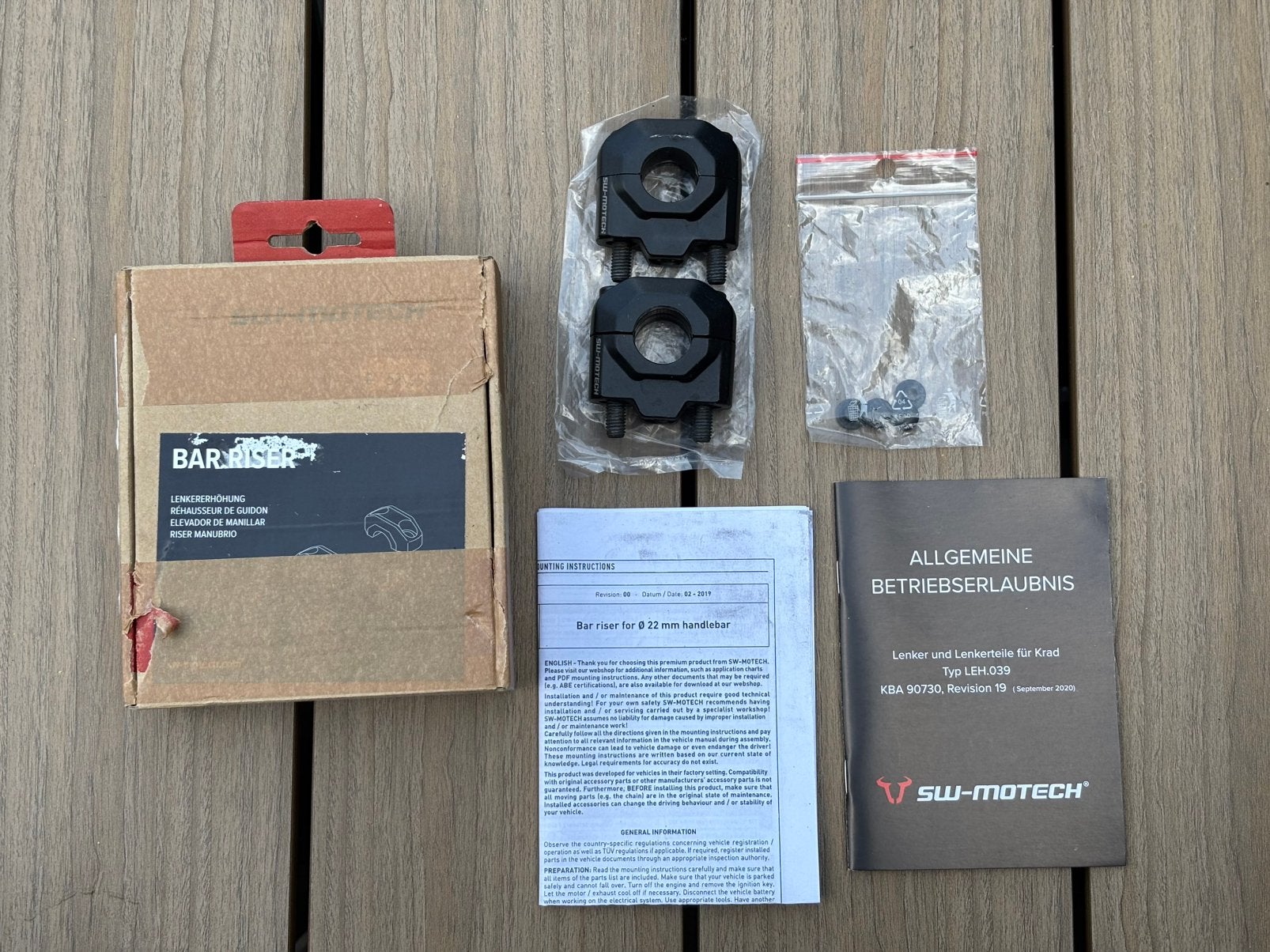 SW-Motech Stuurverhogers - 25mm omhoog - voor 22mm stuur, Motoren, Ophalen of Verzenden, Gebruikt