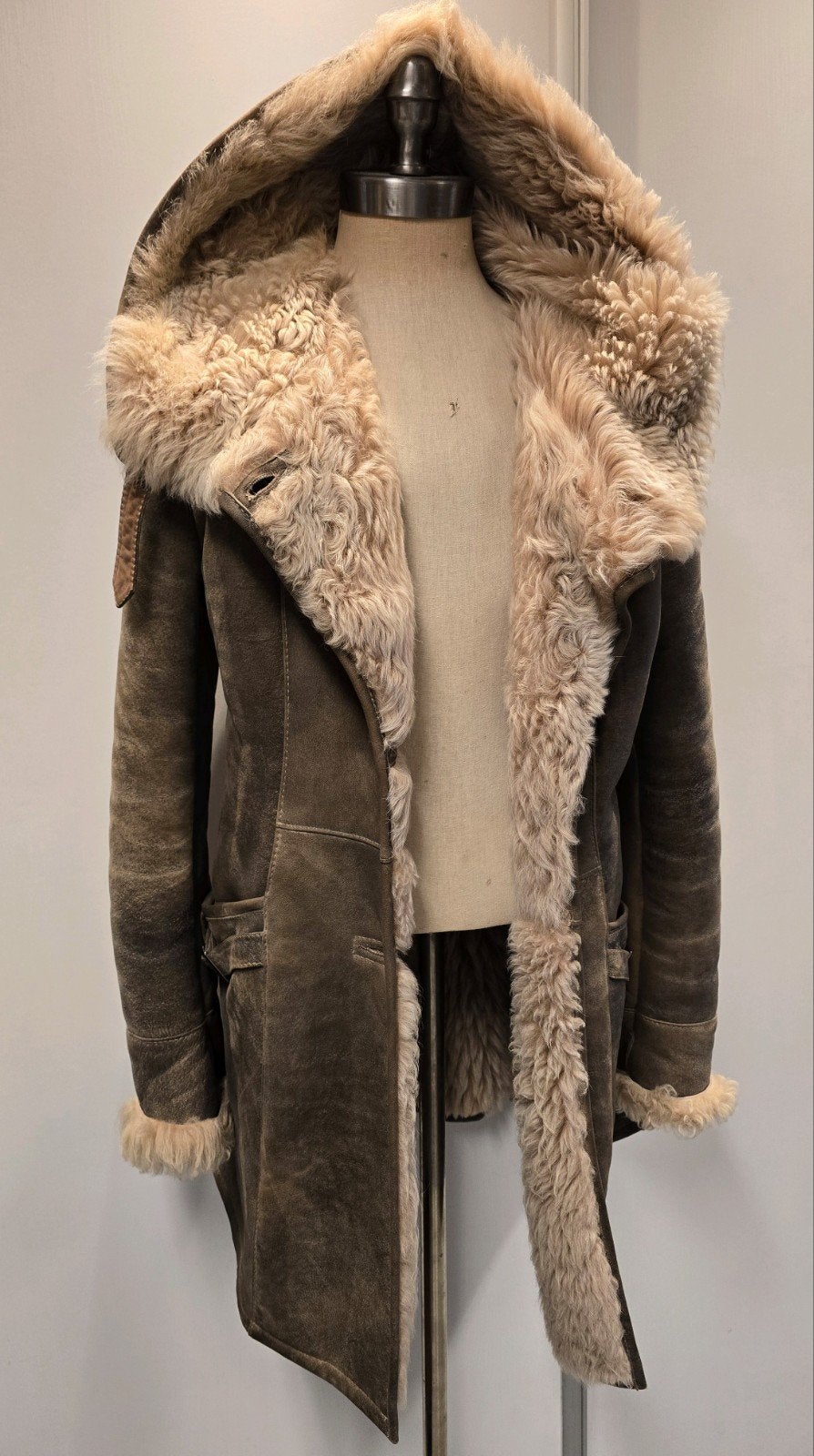 Dames lammy coat mantel - lamsleer en lamsvacht - maat XL, Ophalen of Verzenden, Zo goed als nieuw, Maat 46/48 (XL) of groter