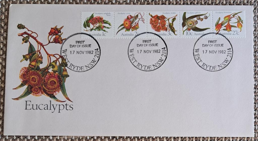 Envelop – EUCALYPTS Australia  1982, Postzegels en Munten, Brieven en Enveloppen | Buitenland, Ophalen of Verzenden, Envelop
