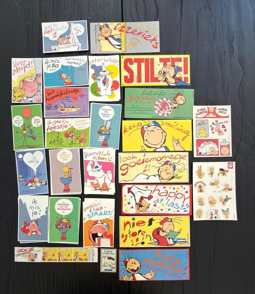 UKKIE door Fred Julsing: 25 kaarten, 10 stickers, 1 stripje, Ophalen of Verzenden, Overige figuren, Zo goed als nieuw, Plaatje, Poster of Sticker