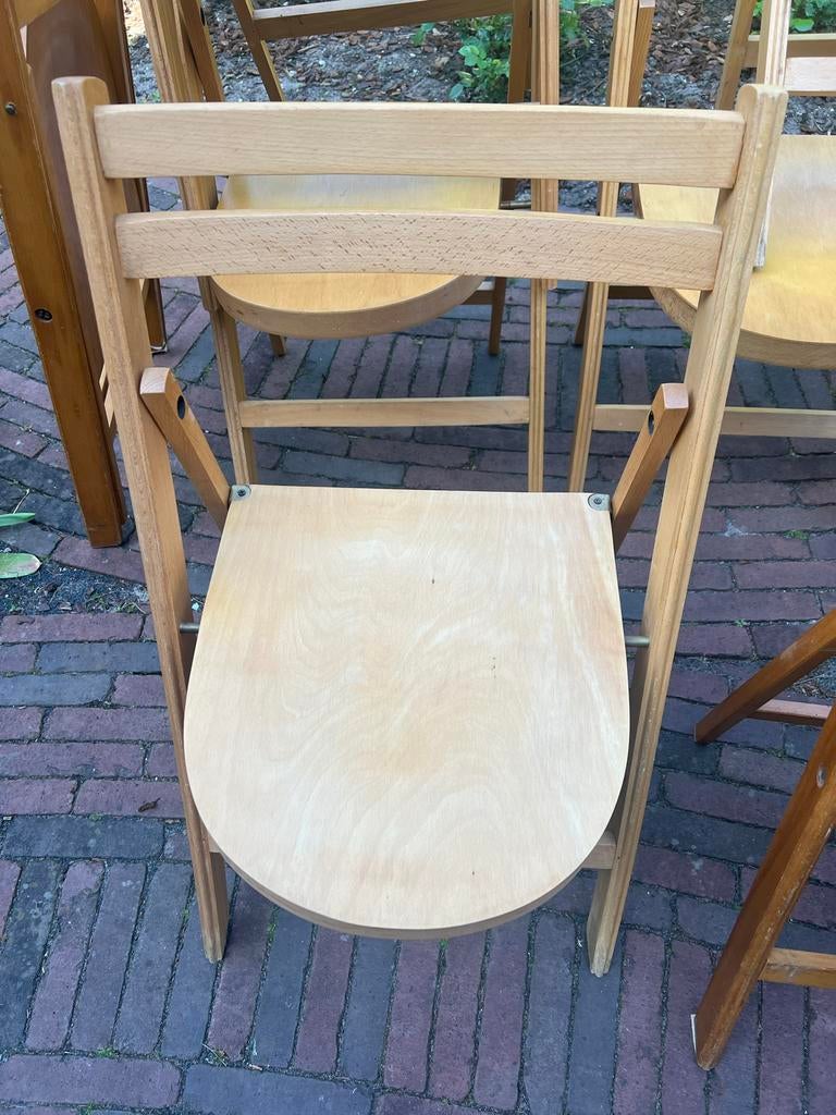 Houten klapstoelen - Set van 8, Ophalen of Verzenden, Zo goed als nieuw, Hout