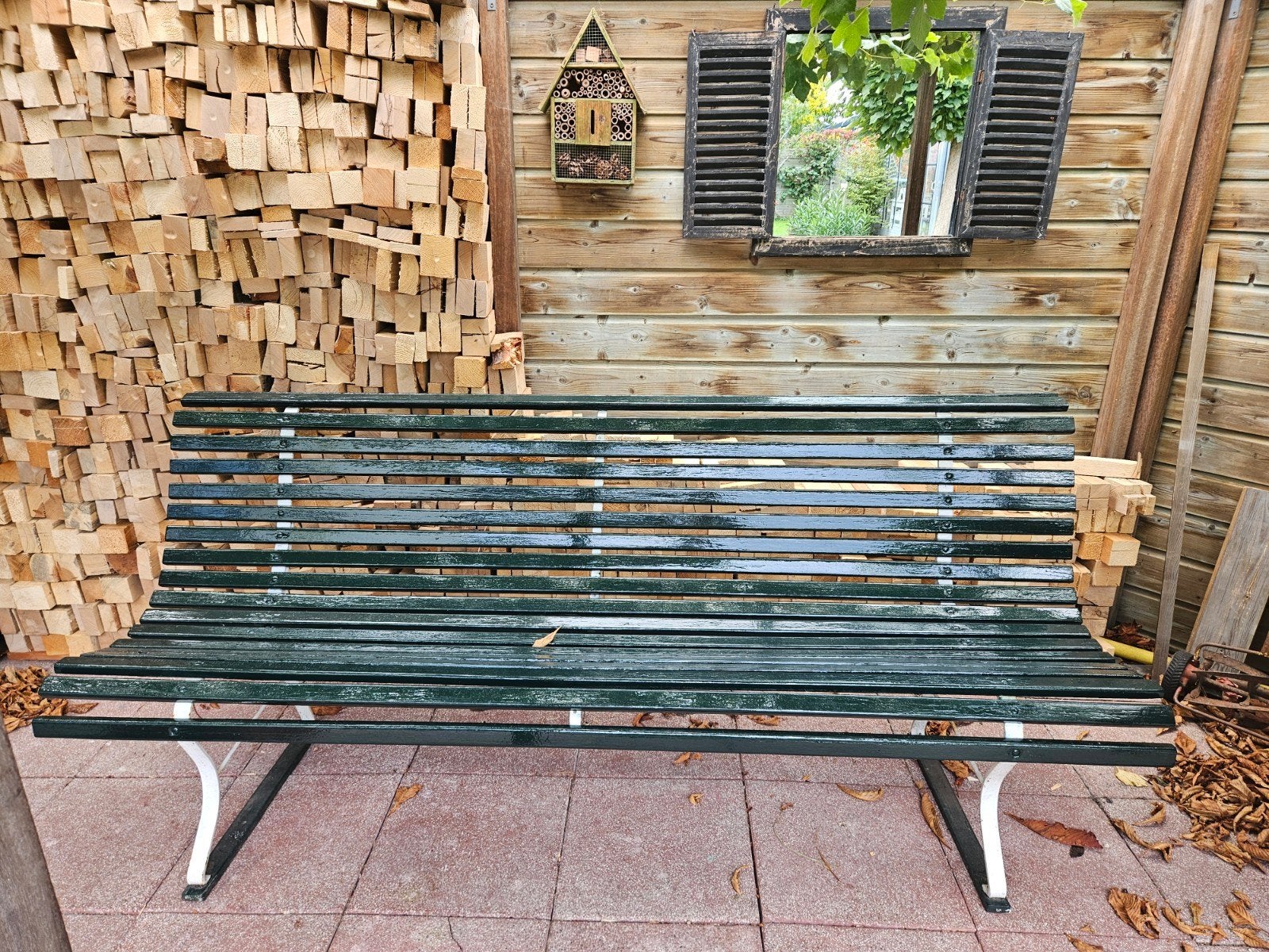 Prachtige klassieke parkbank / tuinbank – XL model (2.10 met, Ophalen, Hout