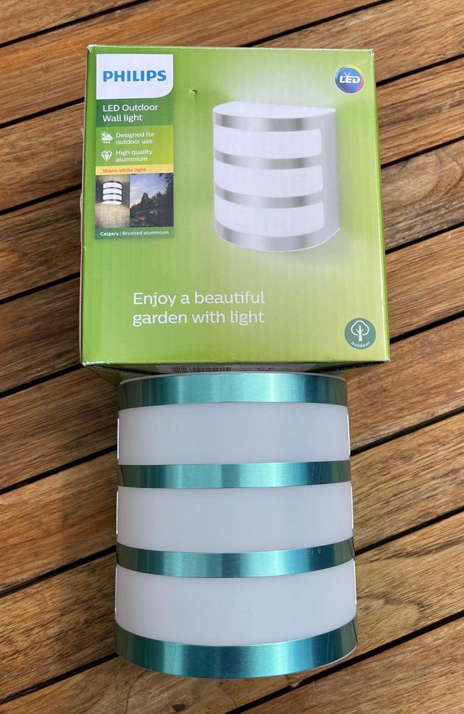 Philips LED Buitenwandlamp geborsteld aluminium met sensor, Tuin en Terras, Buitenverlichting, Bewegingssensor, Wandlamp, Ophalen of Verzenden