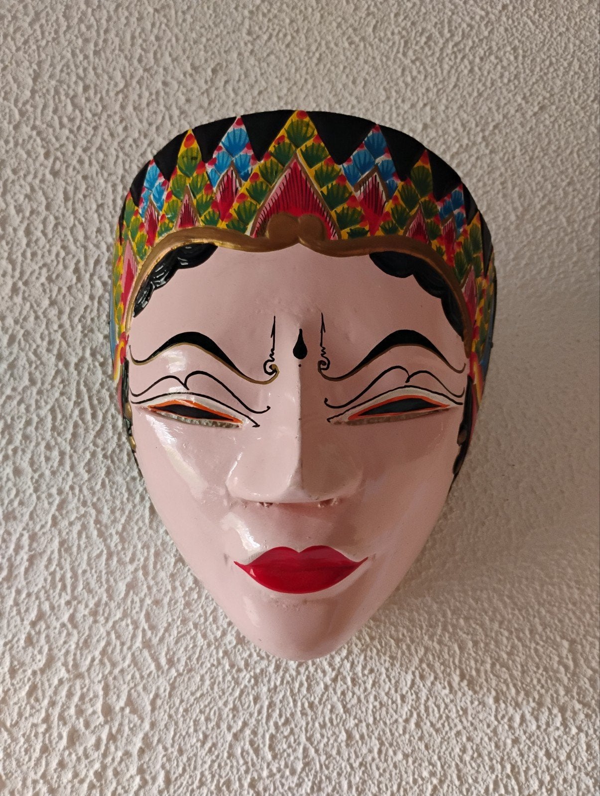 Decoratief masker uit Indonesië, 20x14 cm, Antiek en Kunst, Hout, Masker, Ophalen of Verzenden, Indonesië