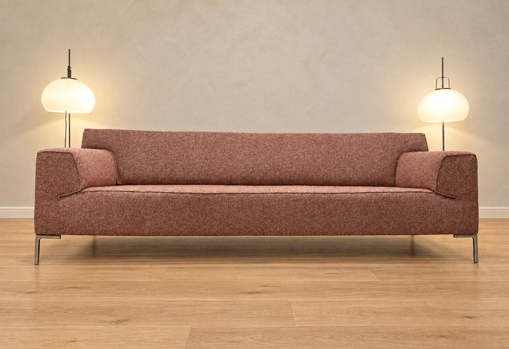 NIEUW Design on Stock Bloq 4-Zits + GARANTIE | NP €7.500, 75 tot 100 cm, Www.designplaats.nl, Rechte bank, Stof